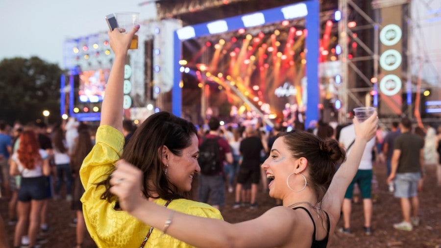 Girls enjoying a music festival