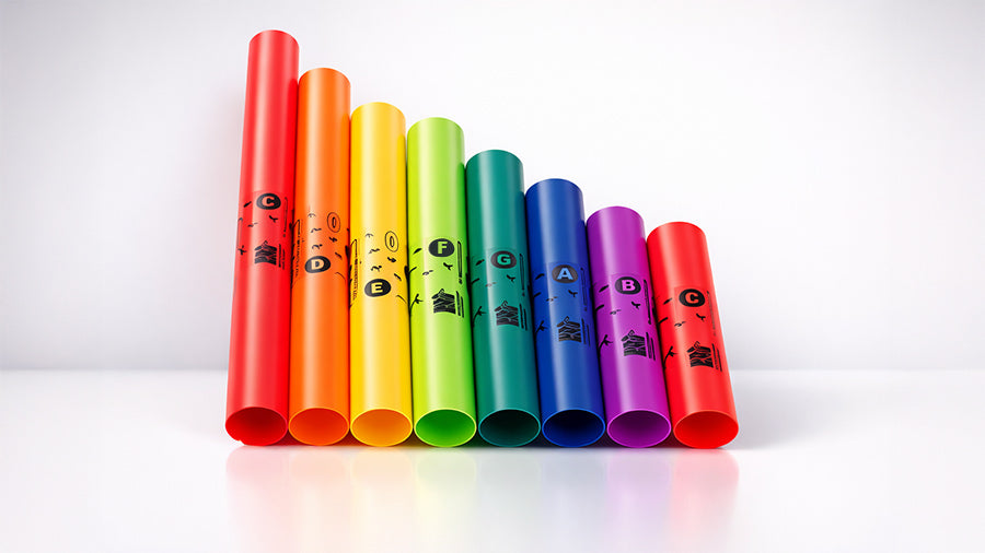 Colourful boomwhacker instrument