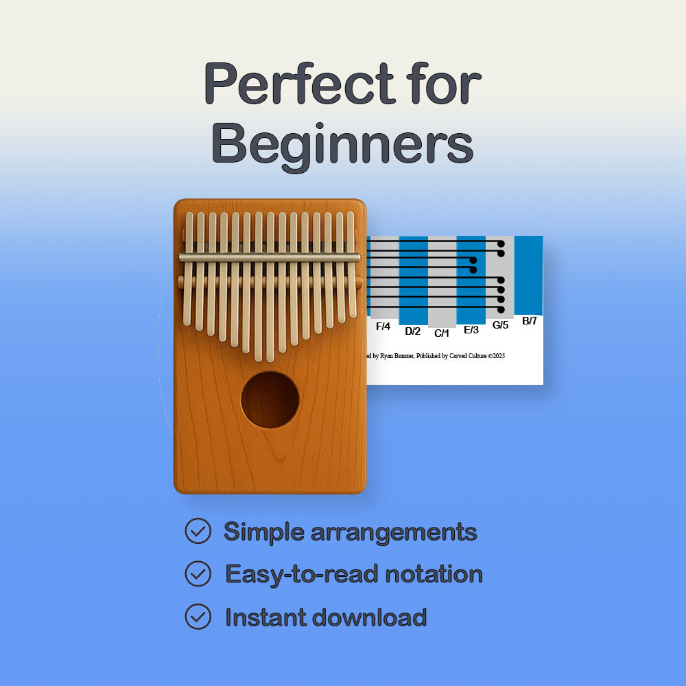 Oh Shenandoah - 17 Note Kalimba tab