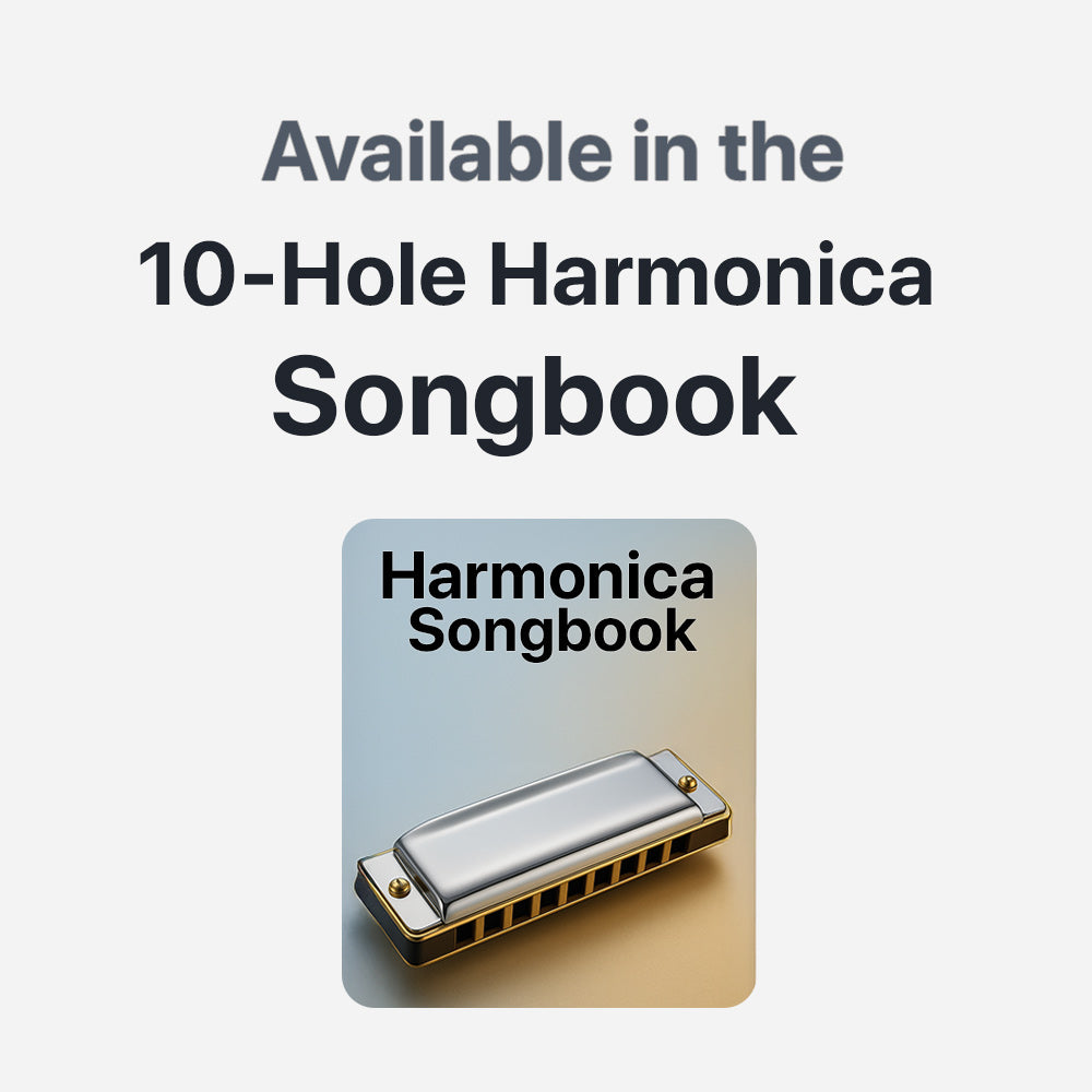 Harmonica with 'Harmonica Songbook' text on a gradient background