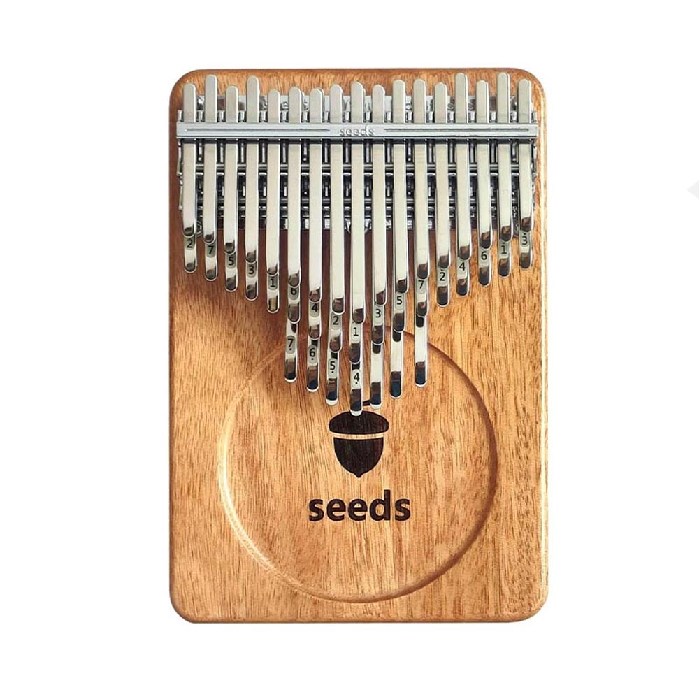 Seeds Kalimba 41-key displayed on a clean white background, showcasing its design and features.