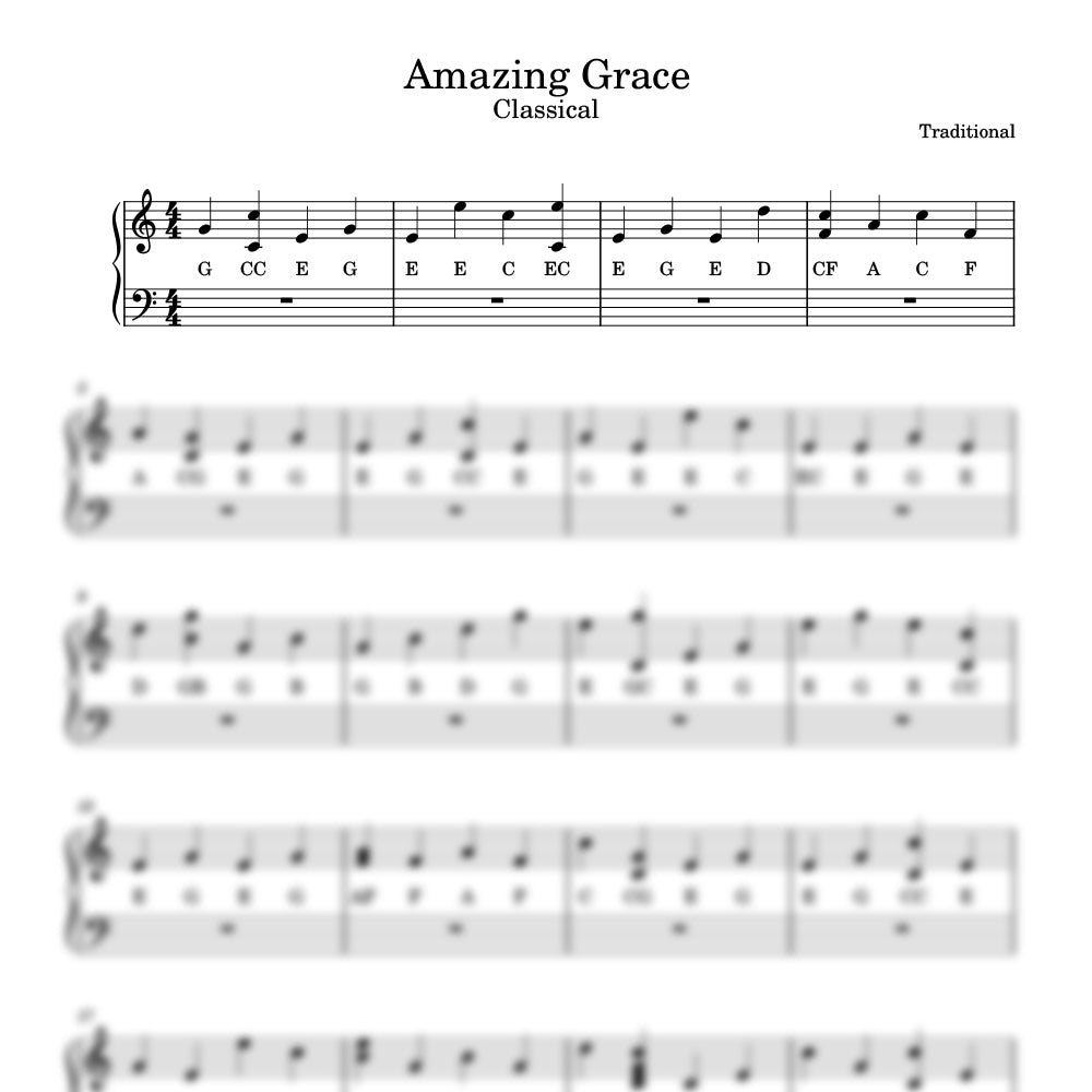 Glimpse of amazing grace sheet music