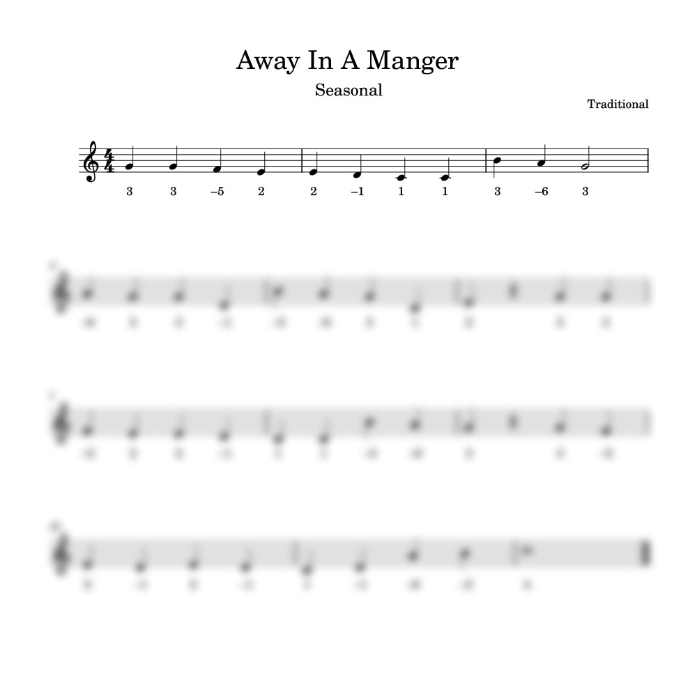 Away in a manger harmonica tab preview