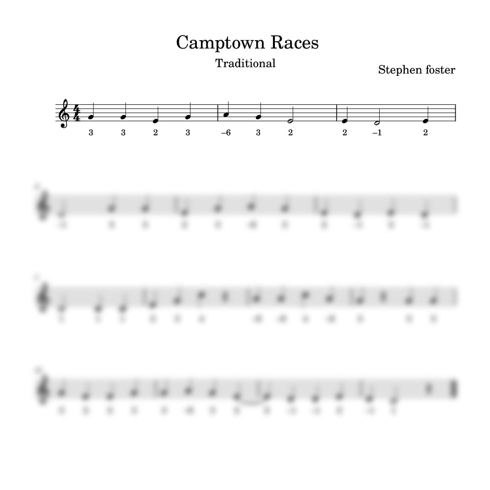 camptown races harmonica tab