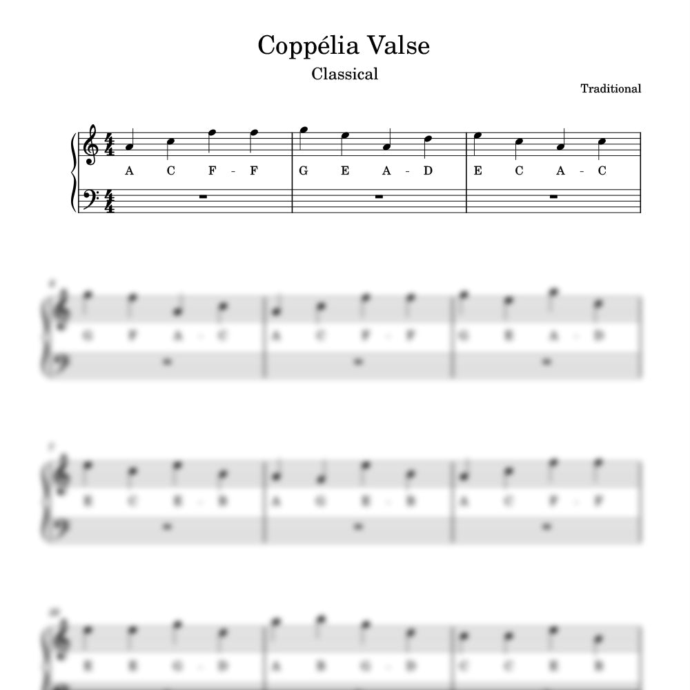 Coppélia Valse classical sheet music