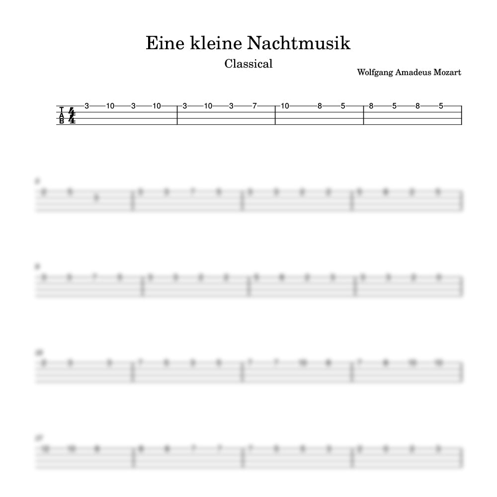 Eine kleine Nachtmusik ukulele tab preview
