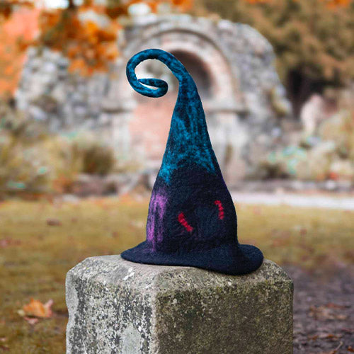 Witch Hat Fuzzy Felt Halloween Accessory Made in Nepal