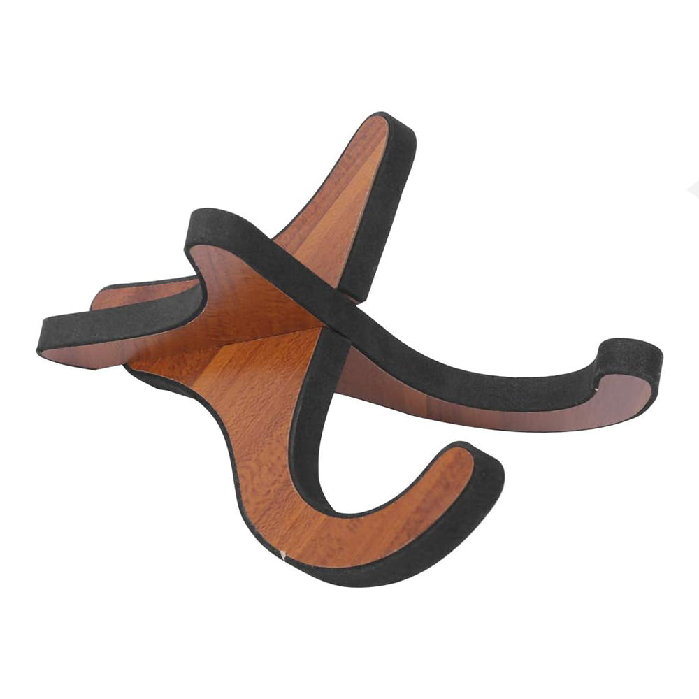 Fully assembled Kalimba stand on a white background, showcasing its structure and design, ready to hold a thumb piano securely.