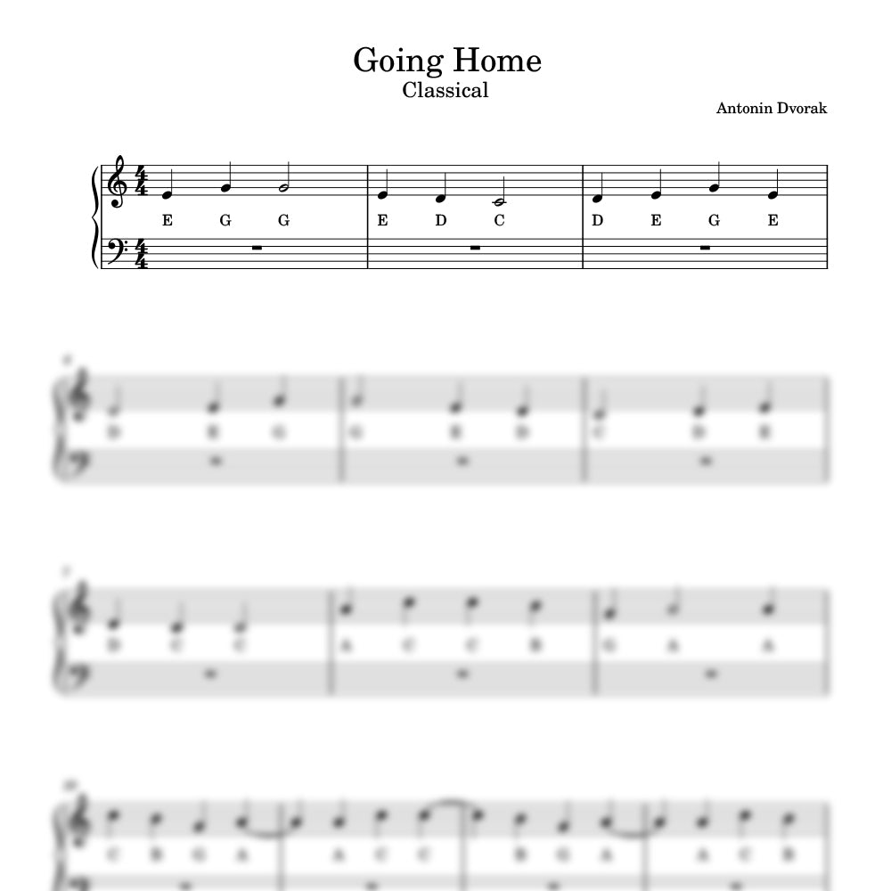 Dvorak Going Home sheet music