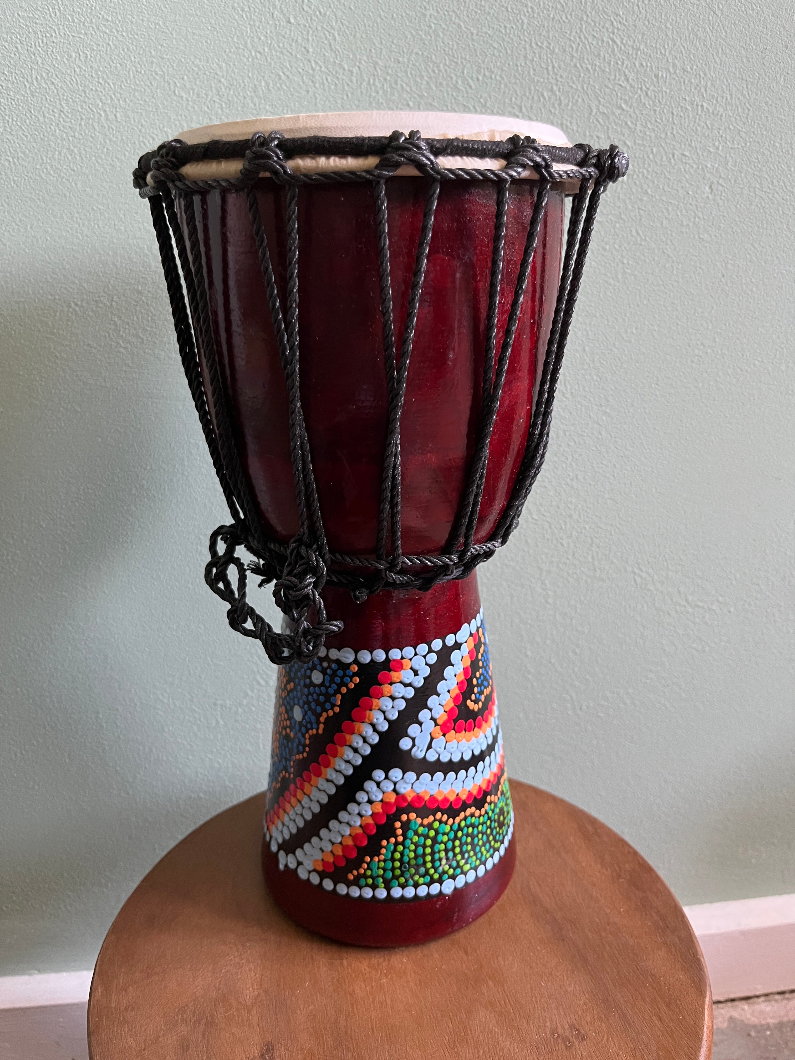 30cm djembe drum dot painted indonesian instrument
