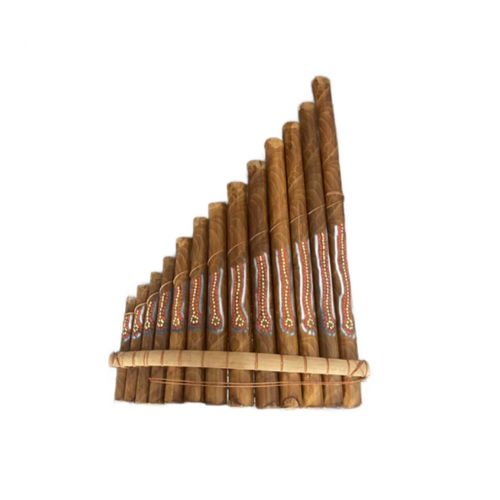 Bamboo pan flute on a white background