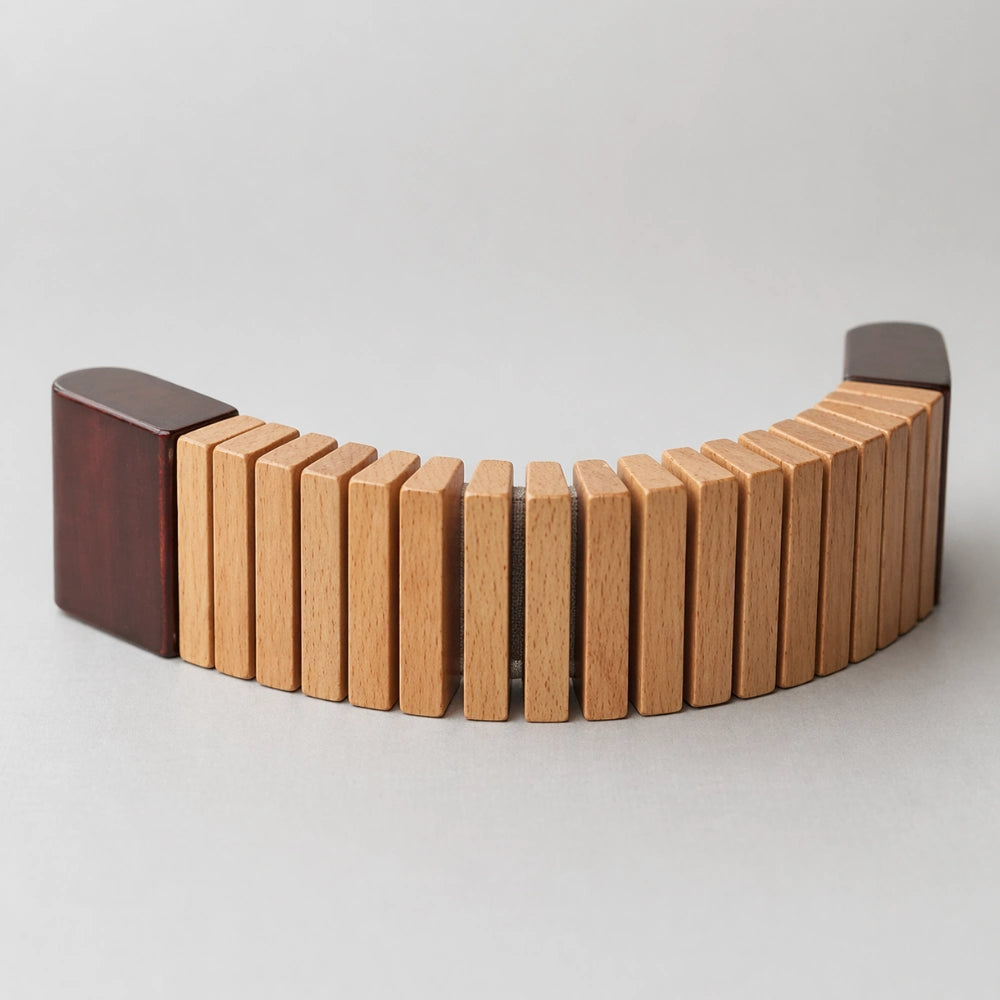 wooden kokoriko rattle on white background