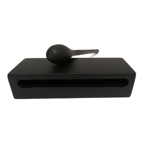 black solid wood tone block with matching beater
