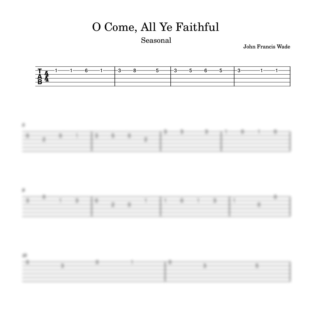 Sheet music for 'O Come, All Ye Faithful' by John Francis Wade with musical notation.