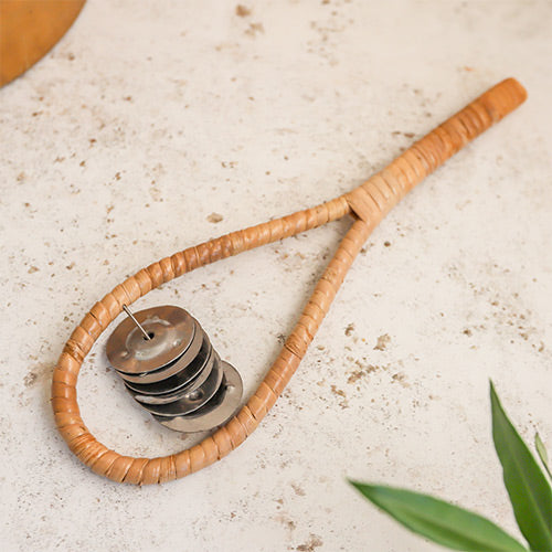 Sawan Rattan Shaker Percussion Instrument Metal Bells