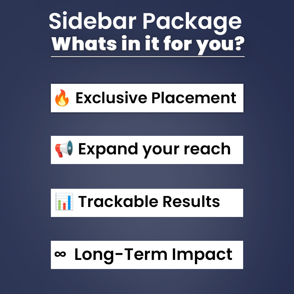 Graphic image promoting a spotlight sidebar advert as an exclusive opportunity for businesses, emphasizing visibility, reach, and engagement.