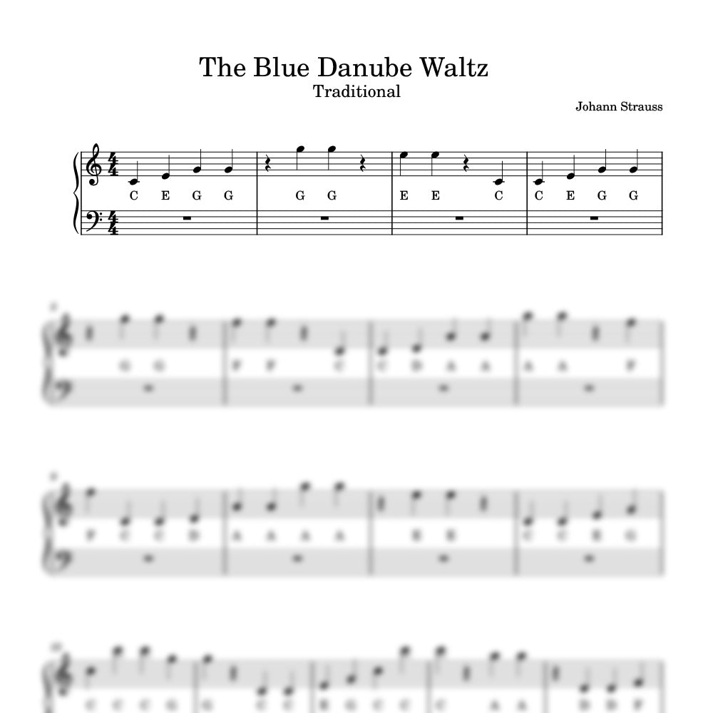 Johann Strauss Blue Danube Waltz sheet music