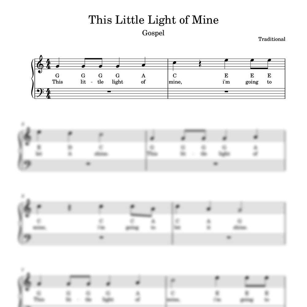 this little light of mine sheet music