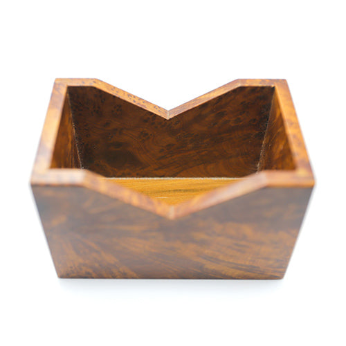 Thuya wood business card holder