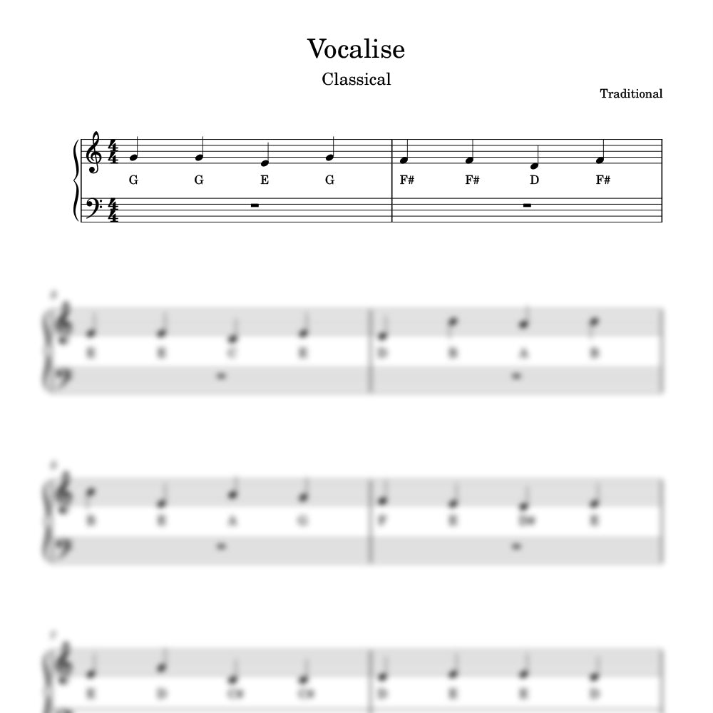 Vocalise sheet music