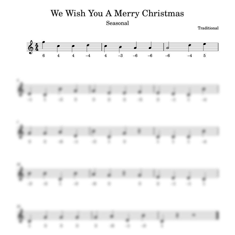 We wish you a merry christmas harmonica tab