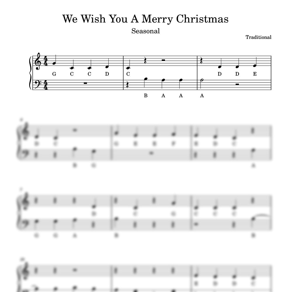 We wish you a merry christmas sheet music