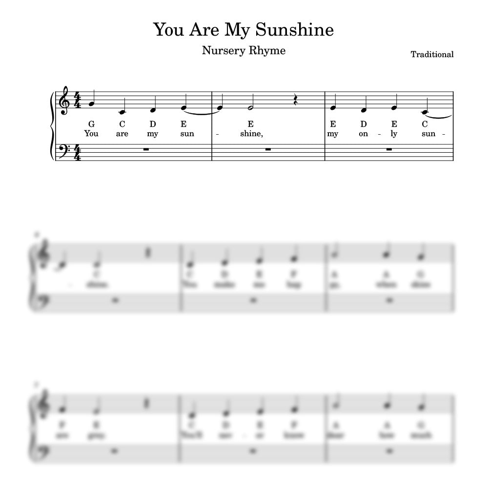 You Are My Sunshine sheet music