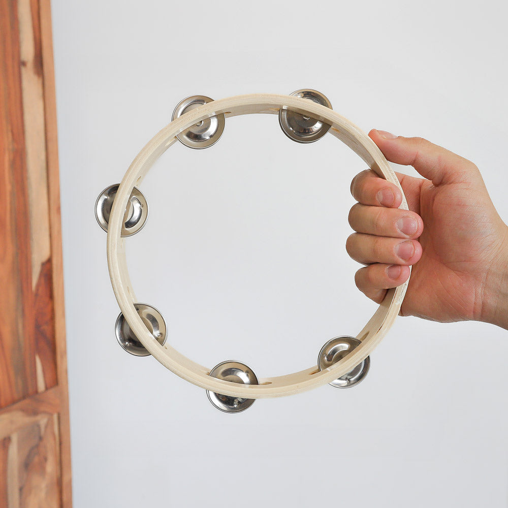 dafli tambourine 8" scale image in hand