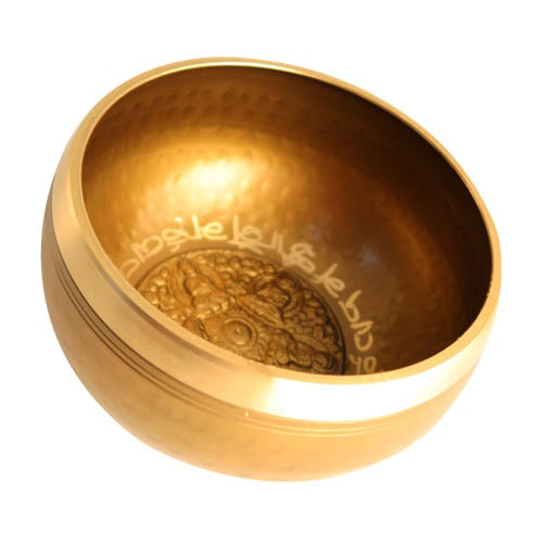 Golden 14cm Singing Bowl with white background