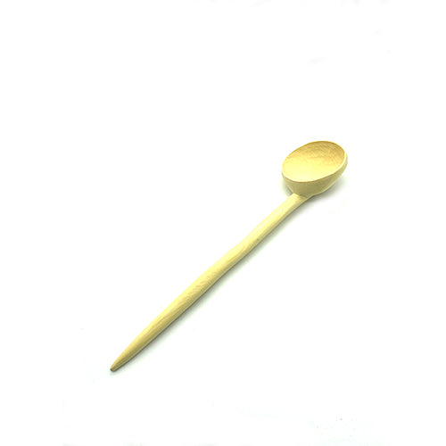 Lemon wood spoon with white background