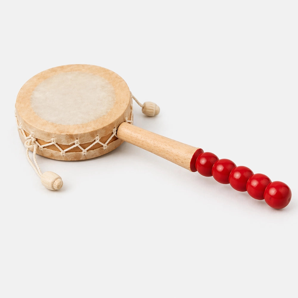small monkey drum with wooden handle