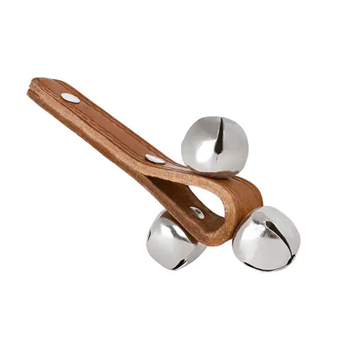 small 3 bell leather shaker