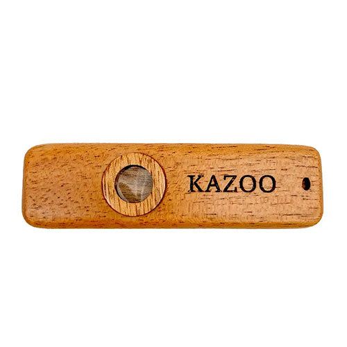 side shot of solid wood kazoo