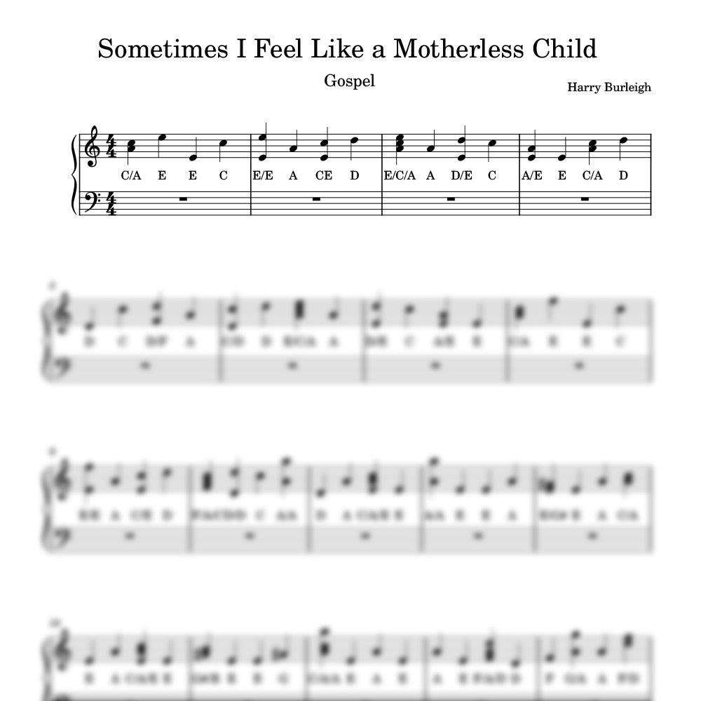 Sometimes I Feel Like A Motherless Child sheet music