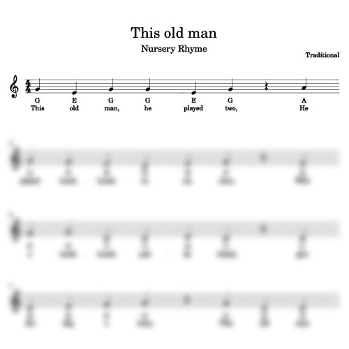 this old man nursery rhyme universal score
