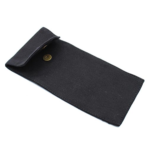 single cotton fabric pouch black