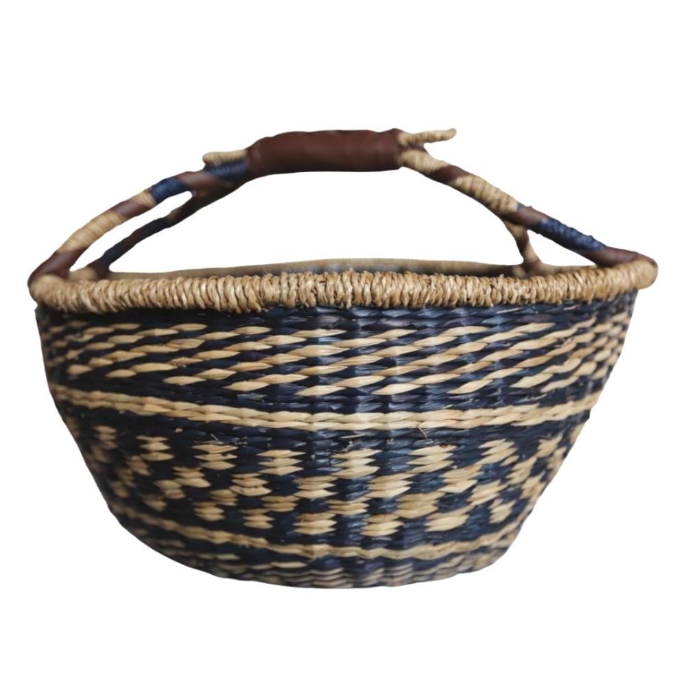 Black African hanging bolga basket 