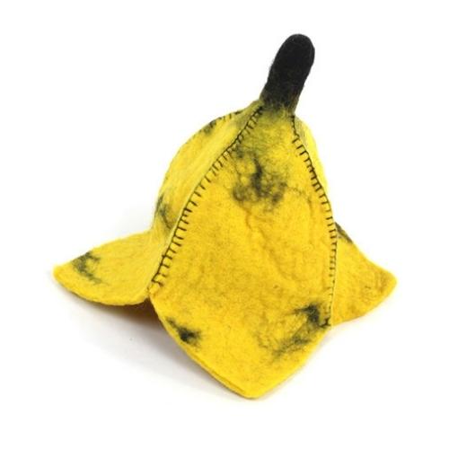 banana shaped felt fruit hat
