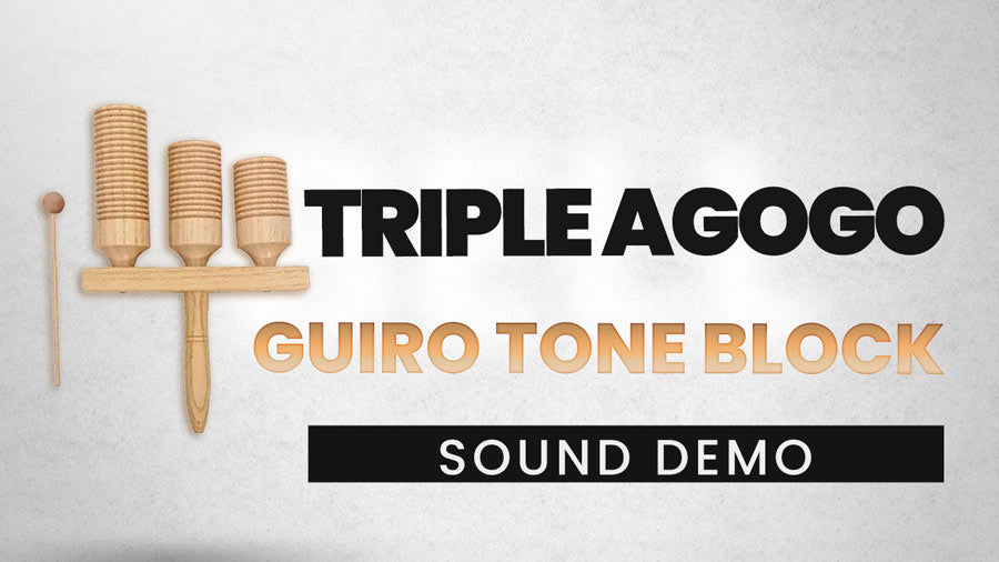 Triple Agogo Guiro Tone Block (Sound Demonstration)