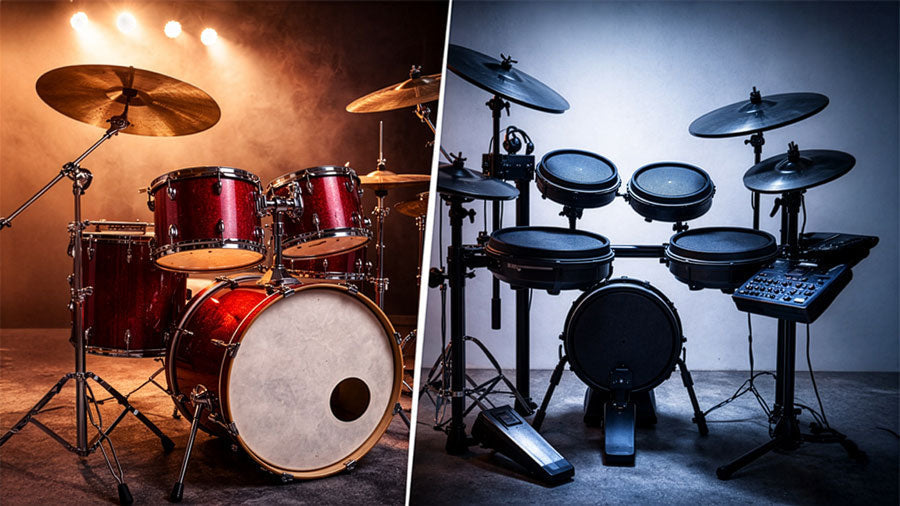 Comin Instrument Set Electric Drum Set vs Acoustic Drum Kit