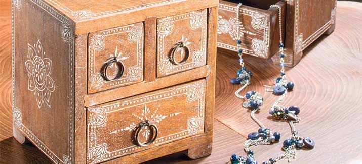 Indian mango wood jewellery box