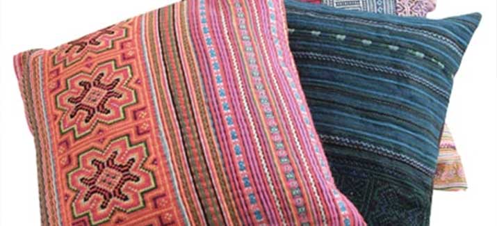multicoloured cushion covers from Asia