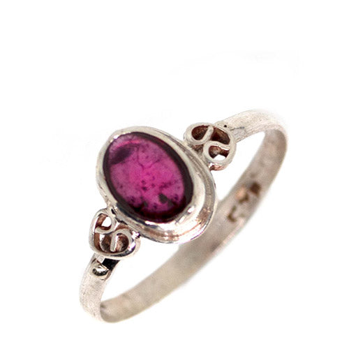 Ruby coloured garnet silver 925 ring 