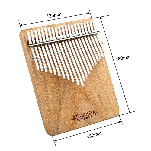 size and dimensions of 21 key gecko kalimba