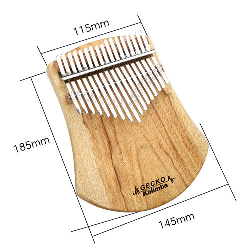 size and dimensions for arched gecko kalimba