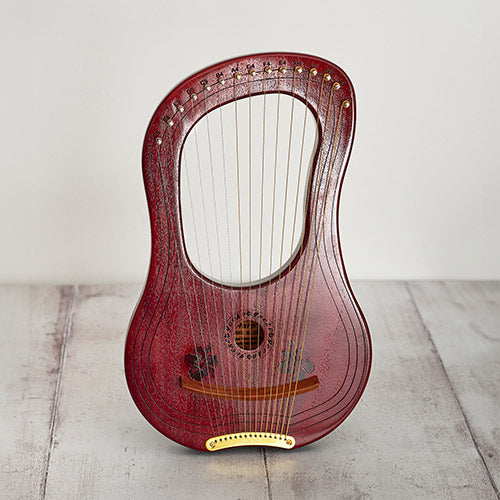 Red Cherry Gecko Lyre Harp Front