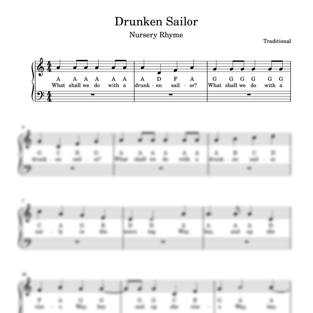 Drunken Sailor Sheet Music