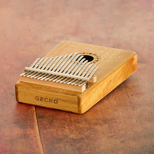 Top of the Kalimba with Gecko logo 