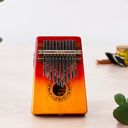The front of the Gecko Kalimba Sunburst 10 note