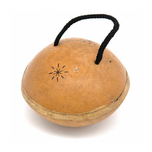 large gourd ball shaker with carvings 